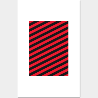 Manchester United Red and Black Angled Stripes Posters and Art